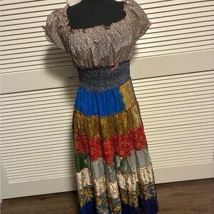 Sacred Threads Multicolor Patchwork Maxi Dress